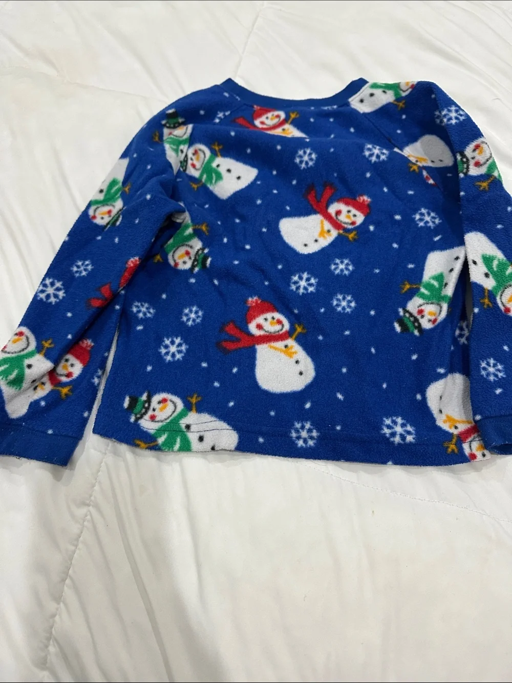 The Children's Place Blue Snowman Fleece Pajama Set